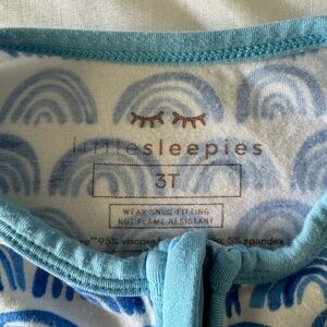Little sleepies blue wave zippy sleeper onsie